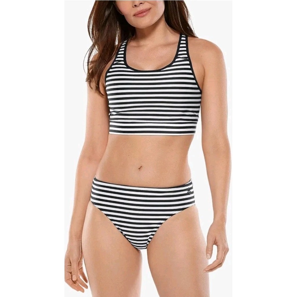 Coolibar UPF 50+ Women's Medley Reversible Swim Set Sun Protective XS Bikini
